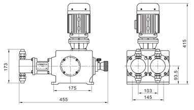 2J-X系列柱塞式計量泵安裝尺寸